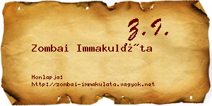 Zombai Immakuláta névjegykártya